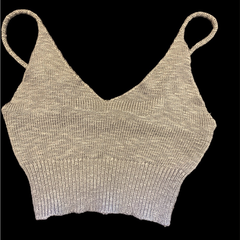 Lilac/ gray knit tank top